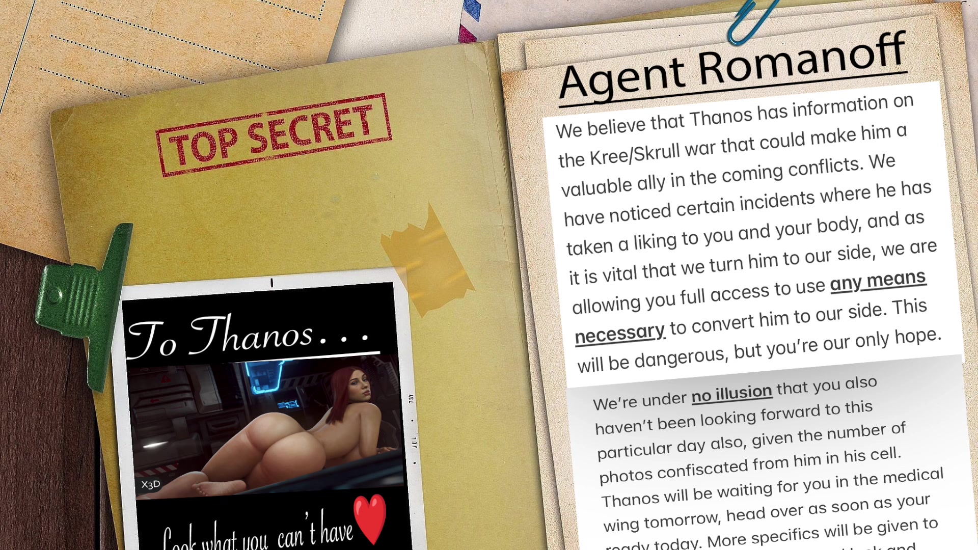 Black widow meets thanos assignment