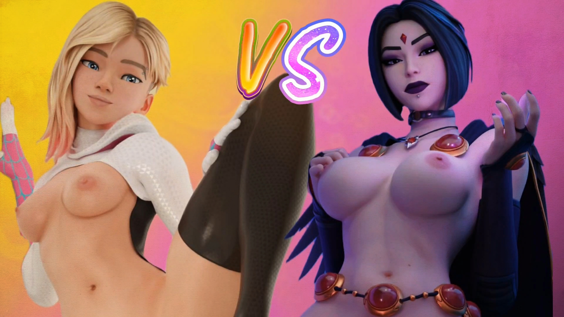 Marvel vs dc pmv collab: schulmädchen tentakel futanari ecchi