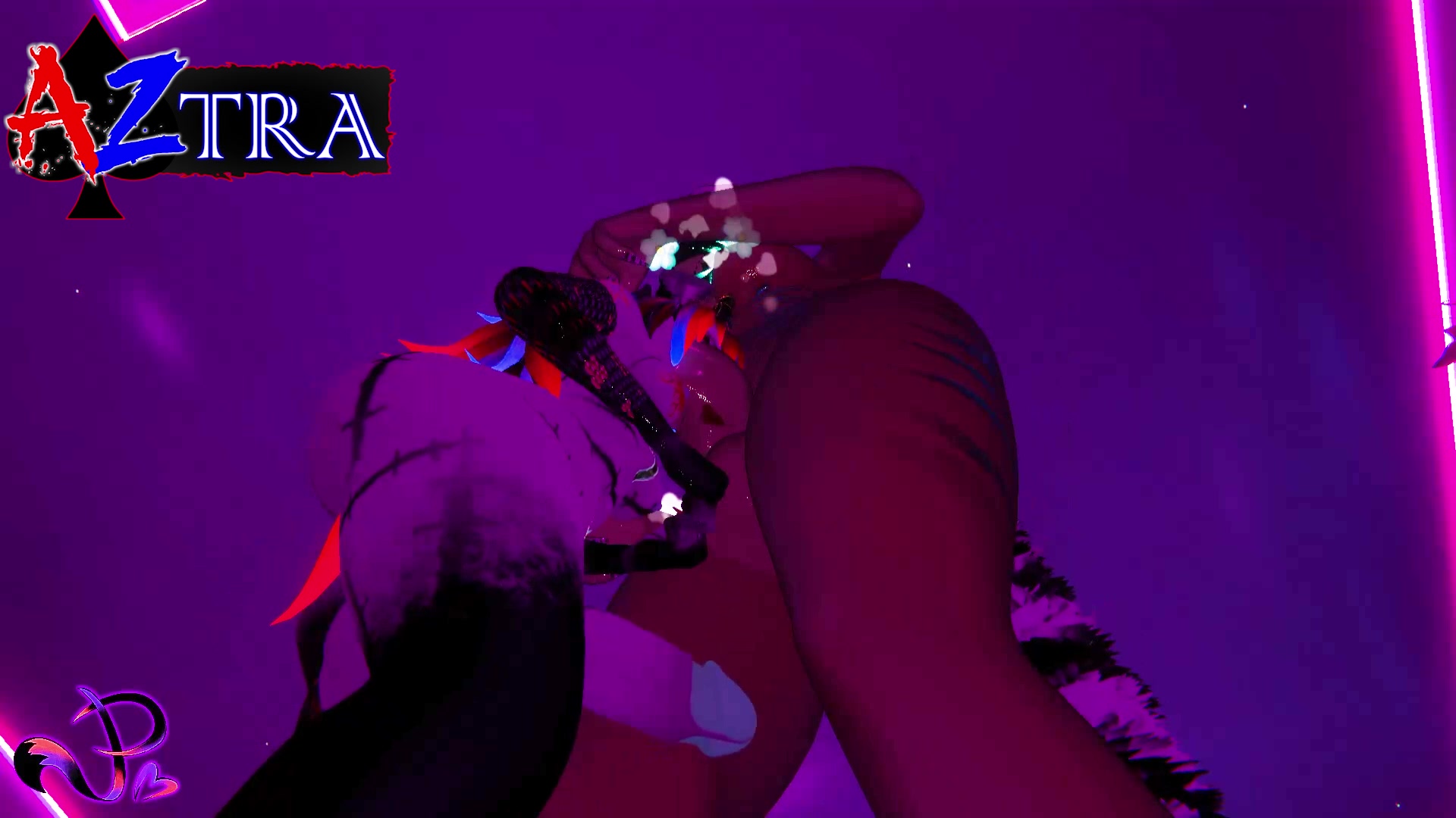 巨大な猫との激しいディープスロート