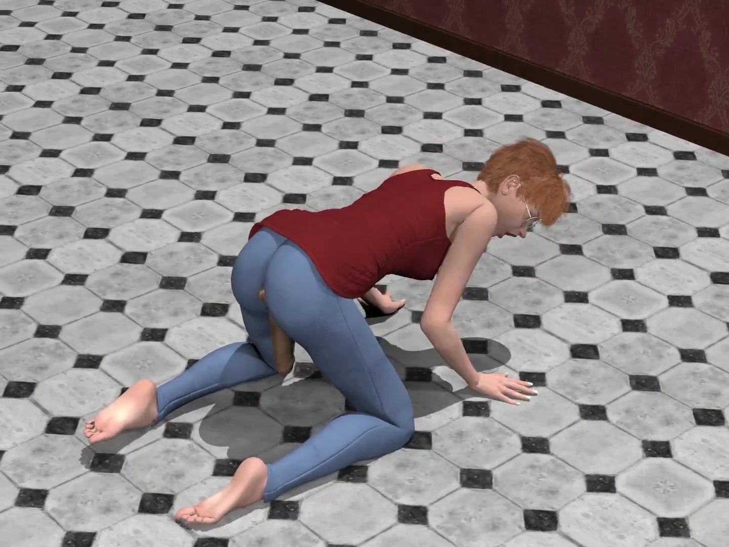 Erotisches tentakel-experiment mit schulmädchen-futanari im kokon