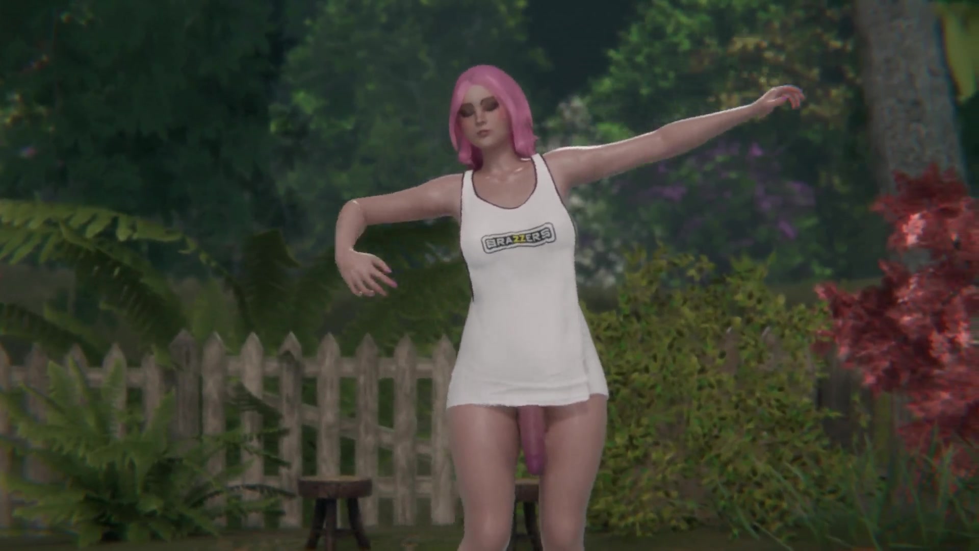 Futanari-schulmädchen tanzt tentakel-erotisch