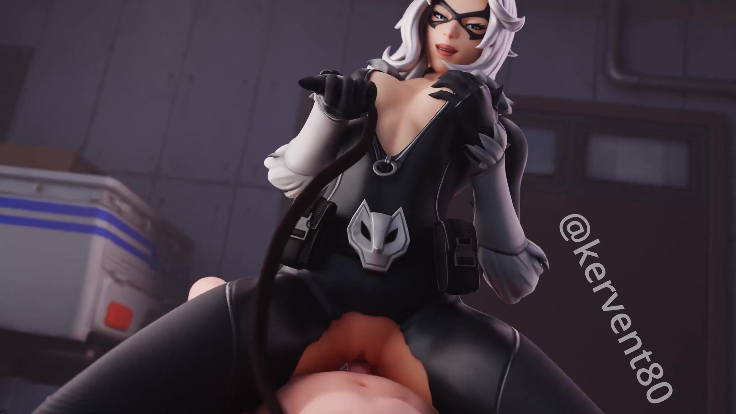 Lovely black cat cowgirl