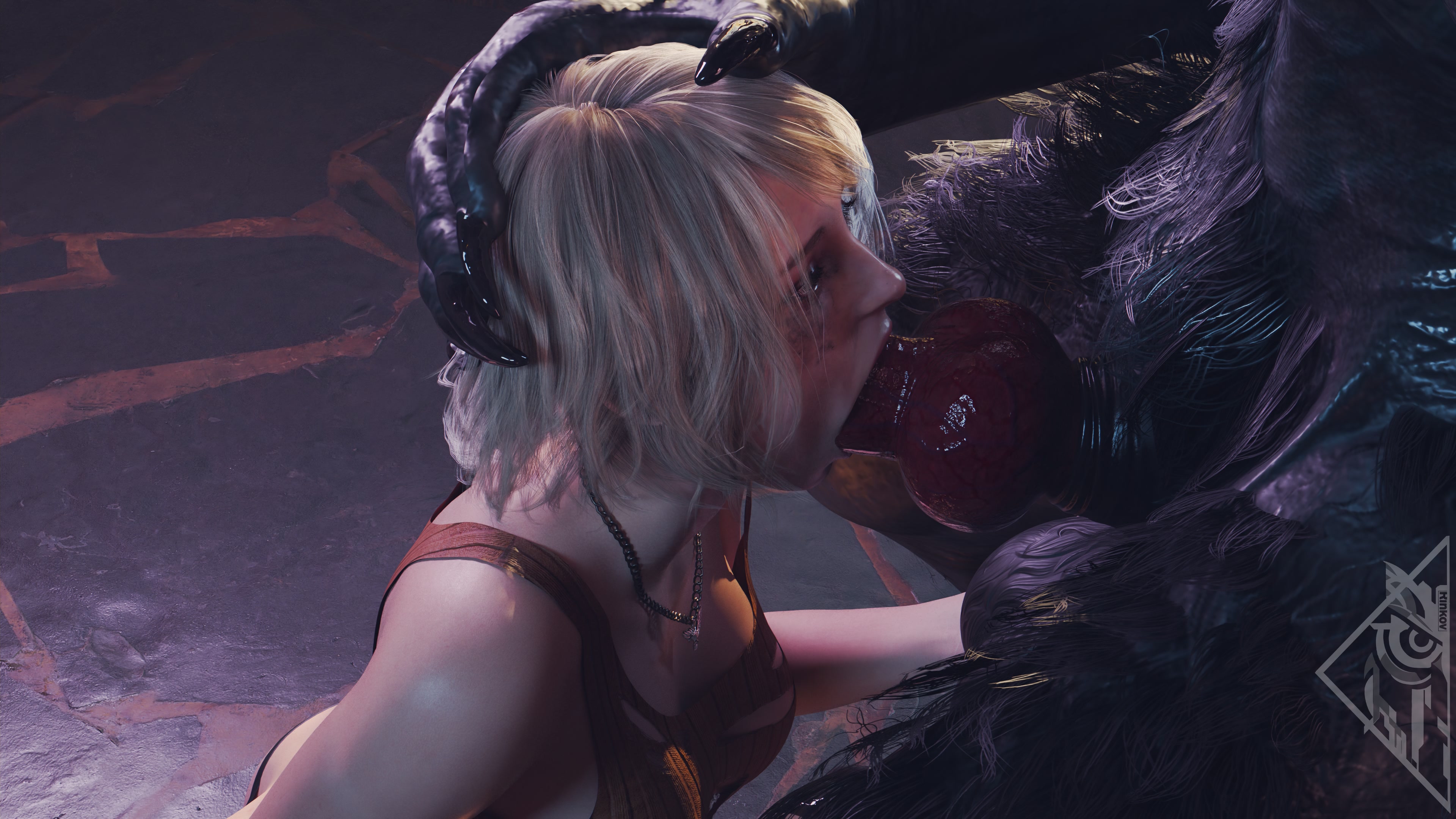 4k эшли и футанари-оборотень щупальце эччи