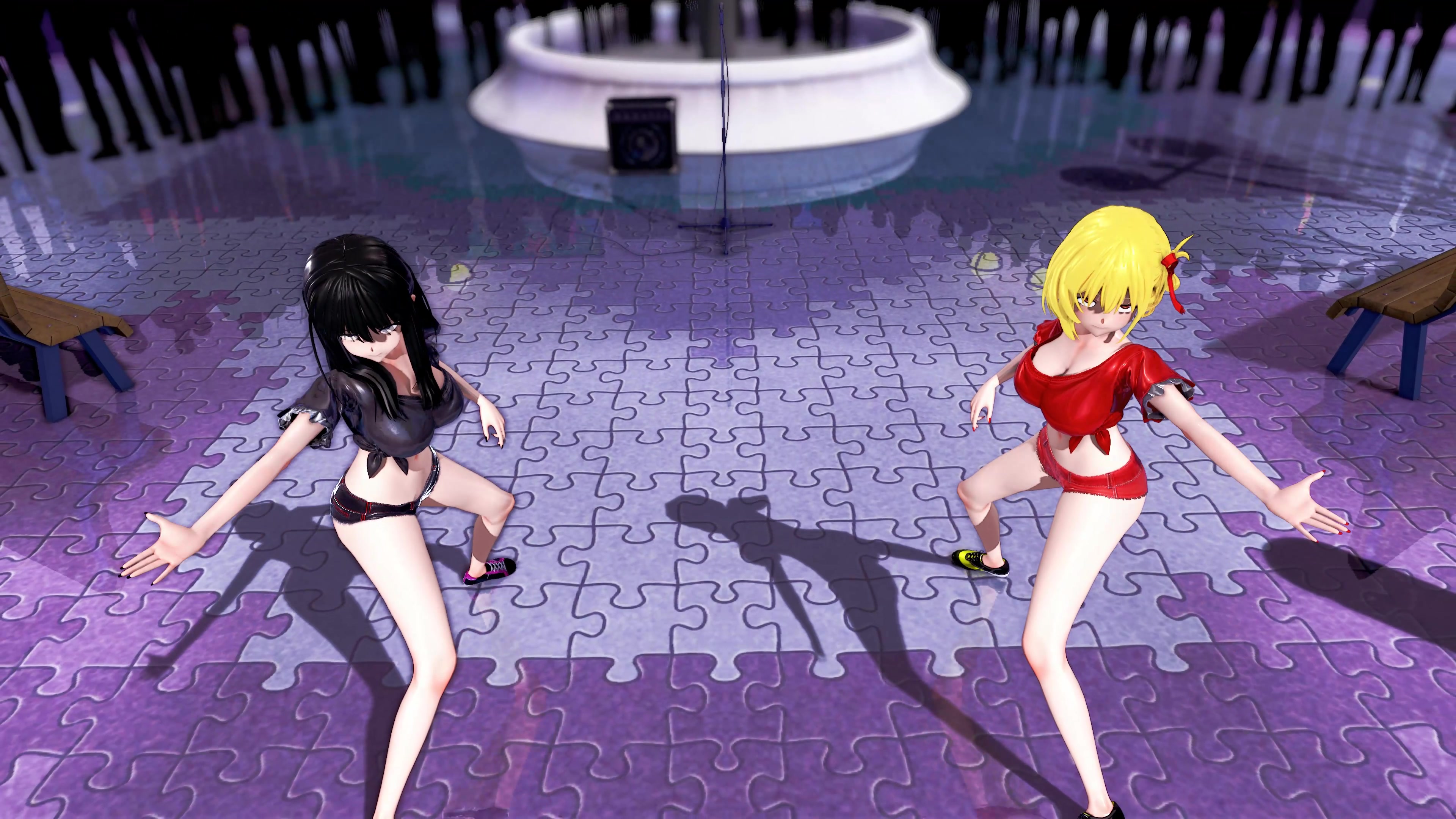 चिसातो और ताकीना साथ में नाचती हैं