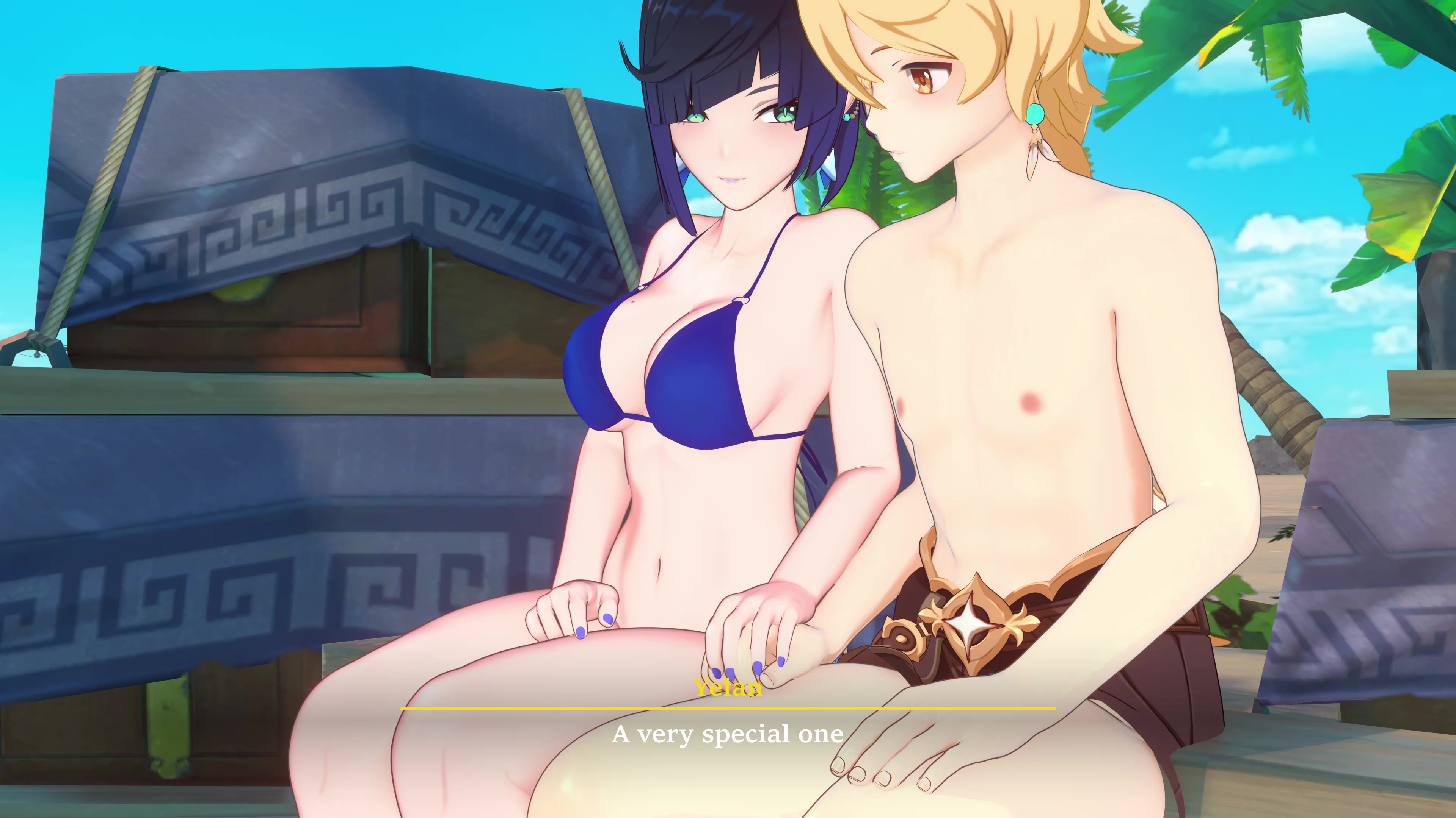 Hot yelan beach tentacle futa ecchi