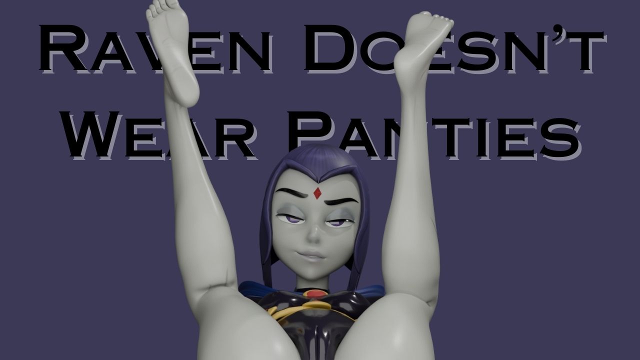 Raven traviesa sin bragas, futanari tentáculo ecchi