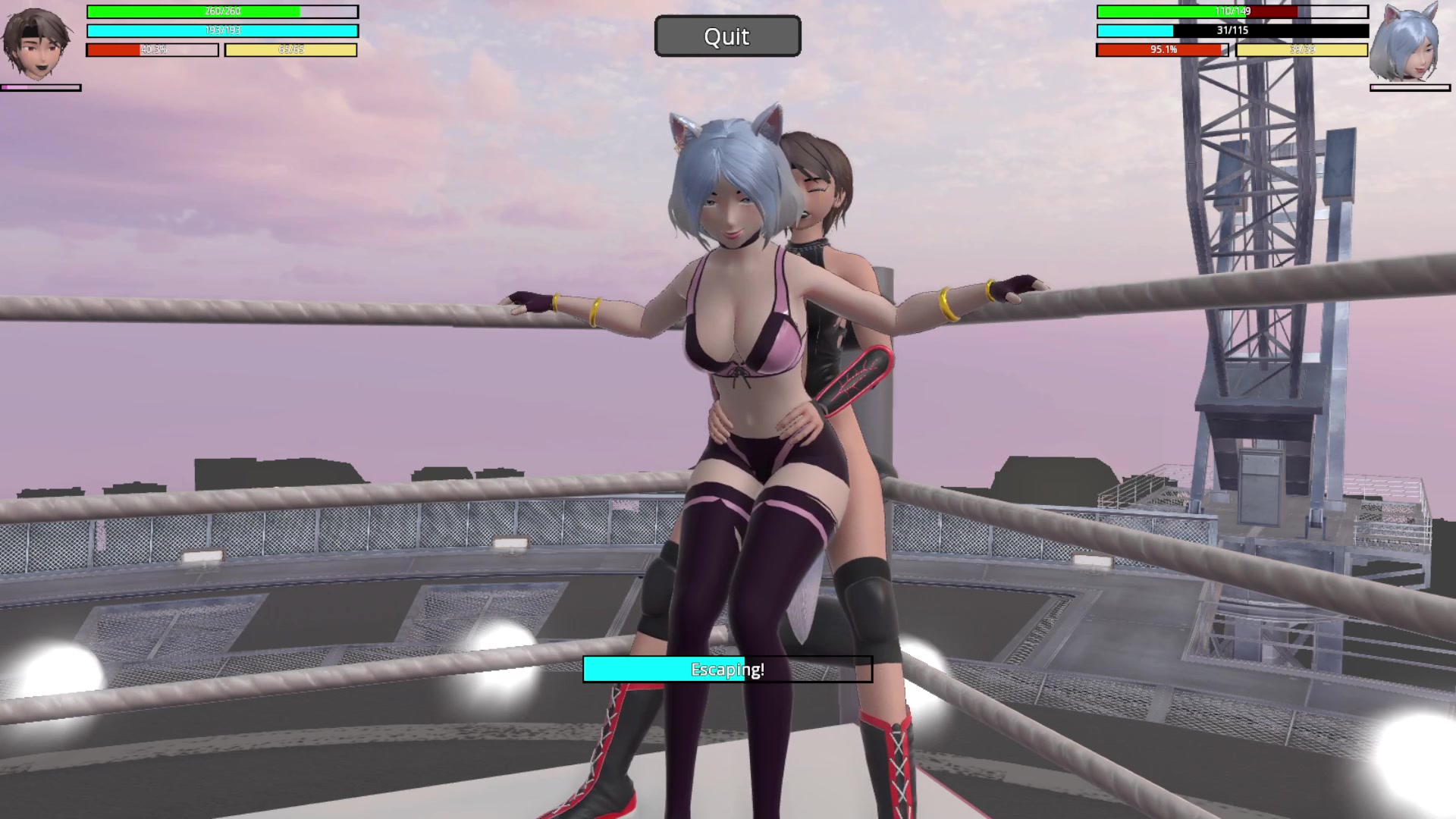 Feurige futanari-schülerin in erotischem tentakel-gefecht