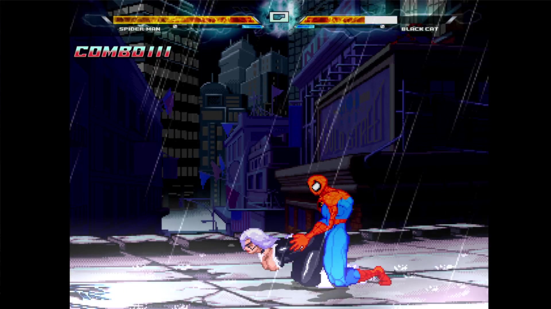 чёрная кошка сражается с пауком в нью-йорке