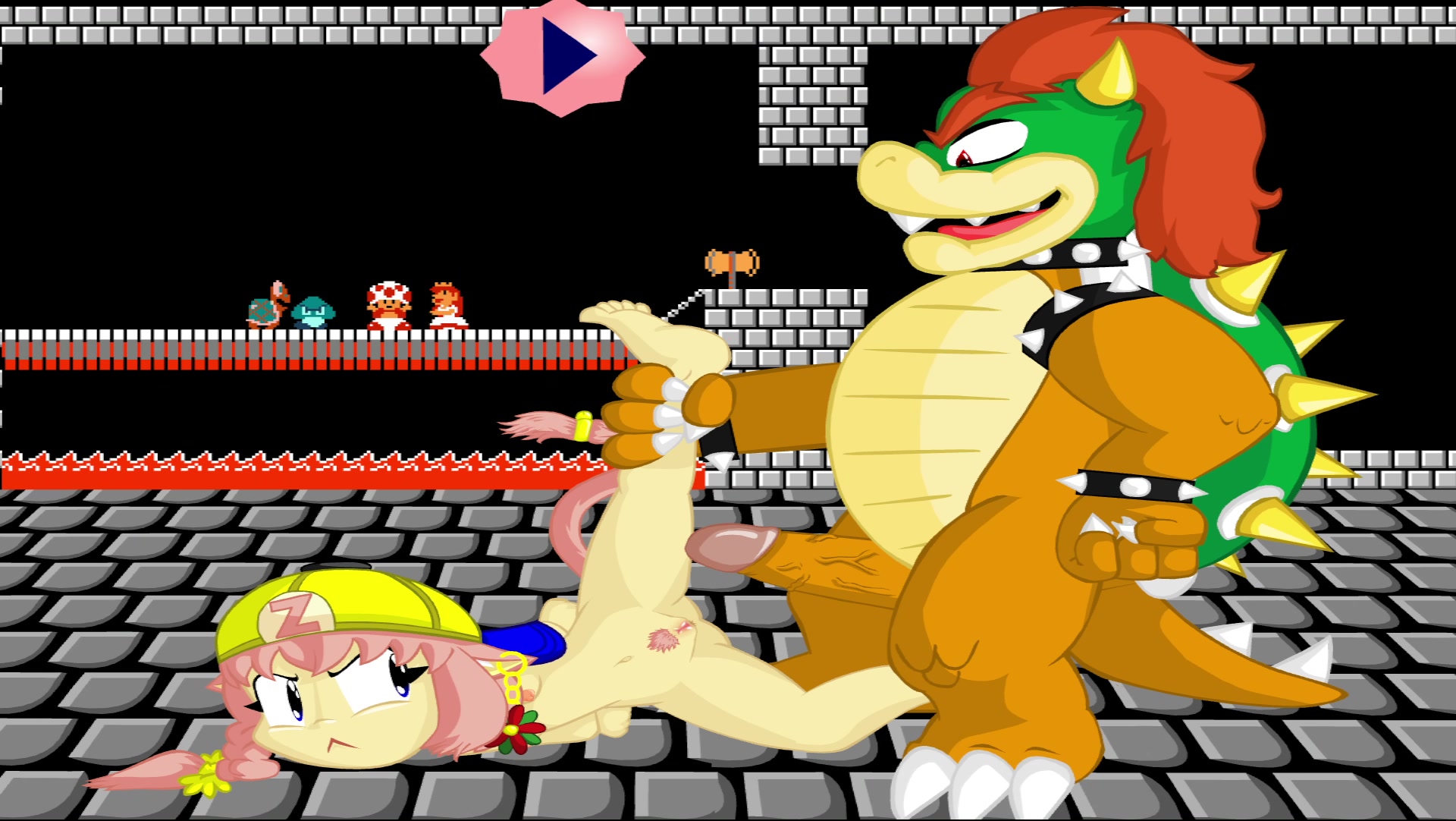 Parque rock candy dentro del castillo de bowser