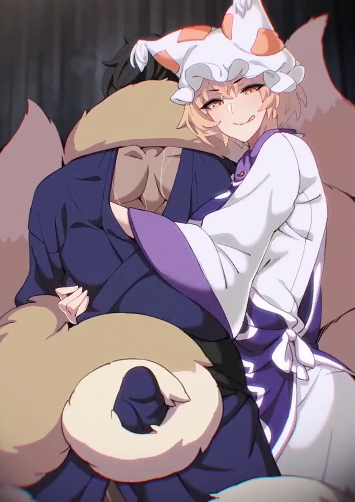 Ran yakumo, tentakel & futanari-erotik