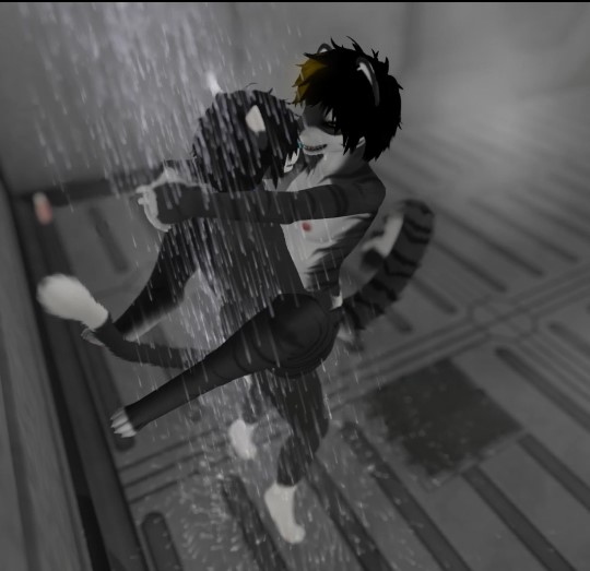 キティが熱いシャワーを浴びる