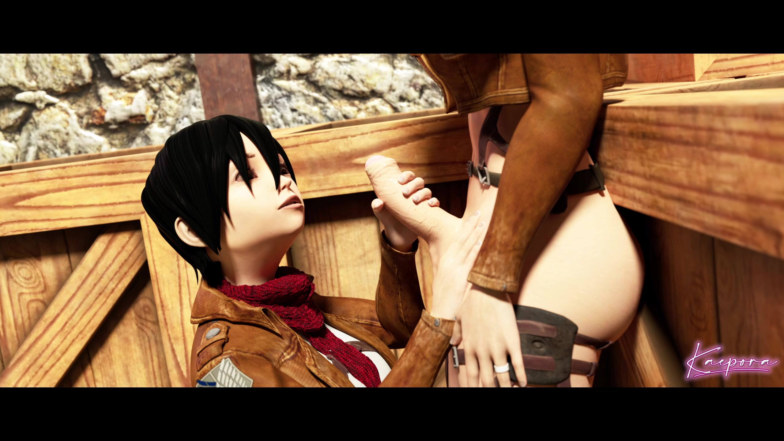 4k mikasa y annie futa chocan – attack on titan