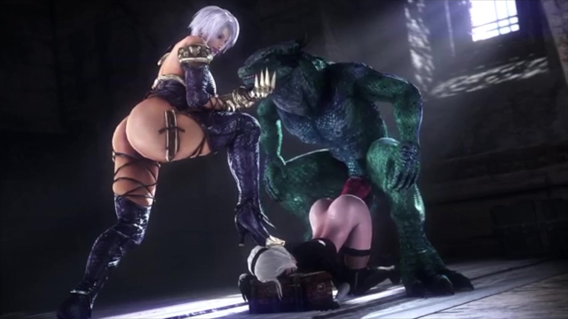 Ivy valentine fouette chaînes dans chaude érotique futanari tentacules