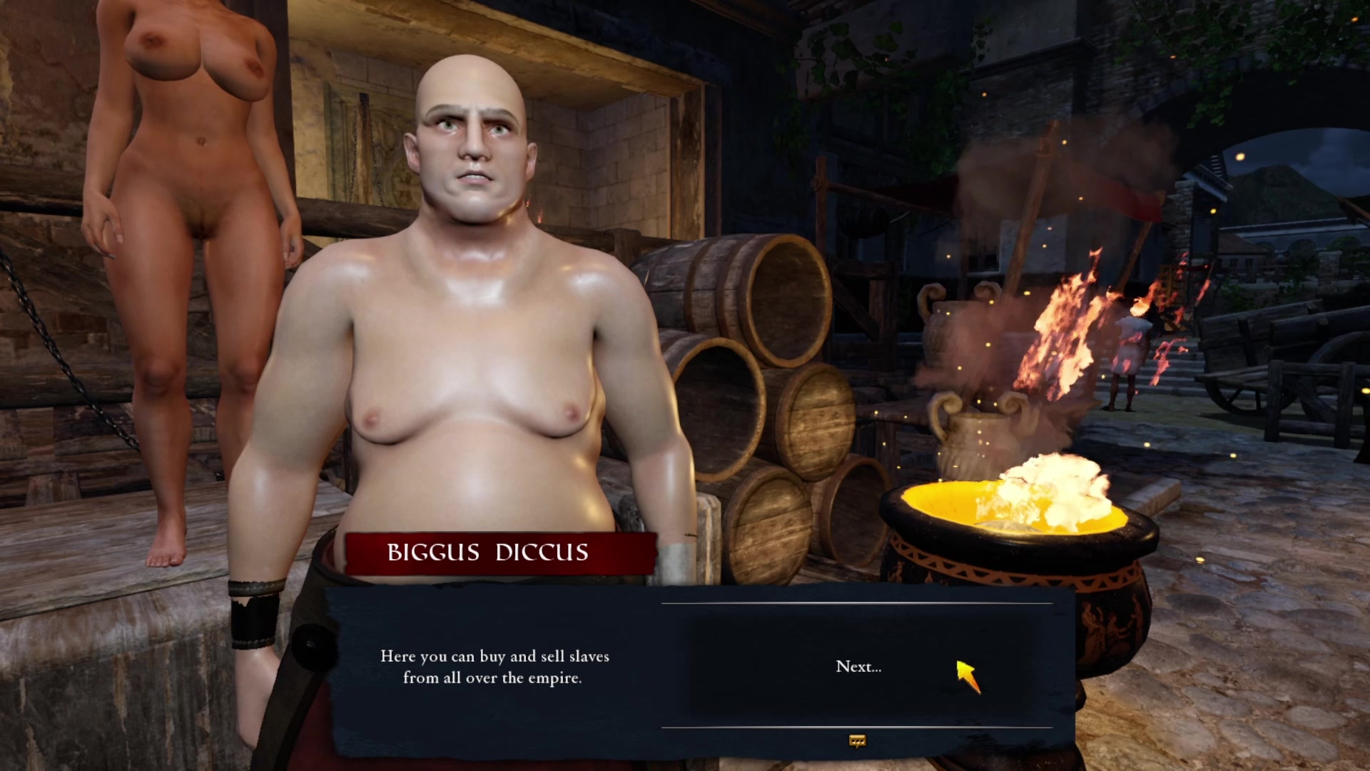 ローマの奴隷が私のいたずらなスラットをスパンキング