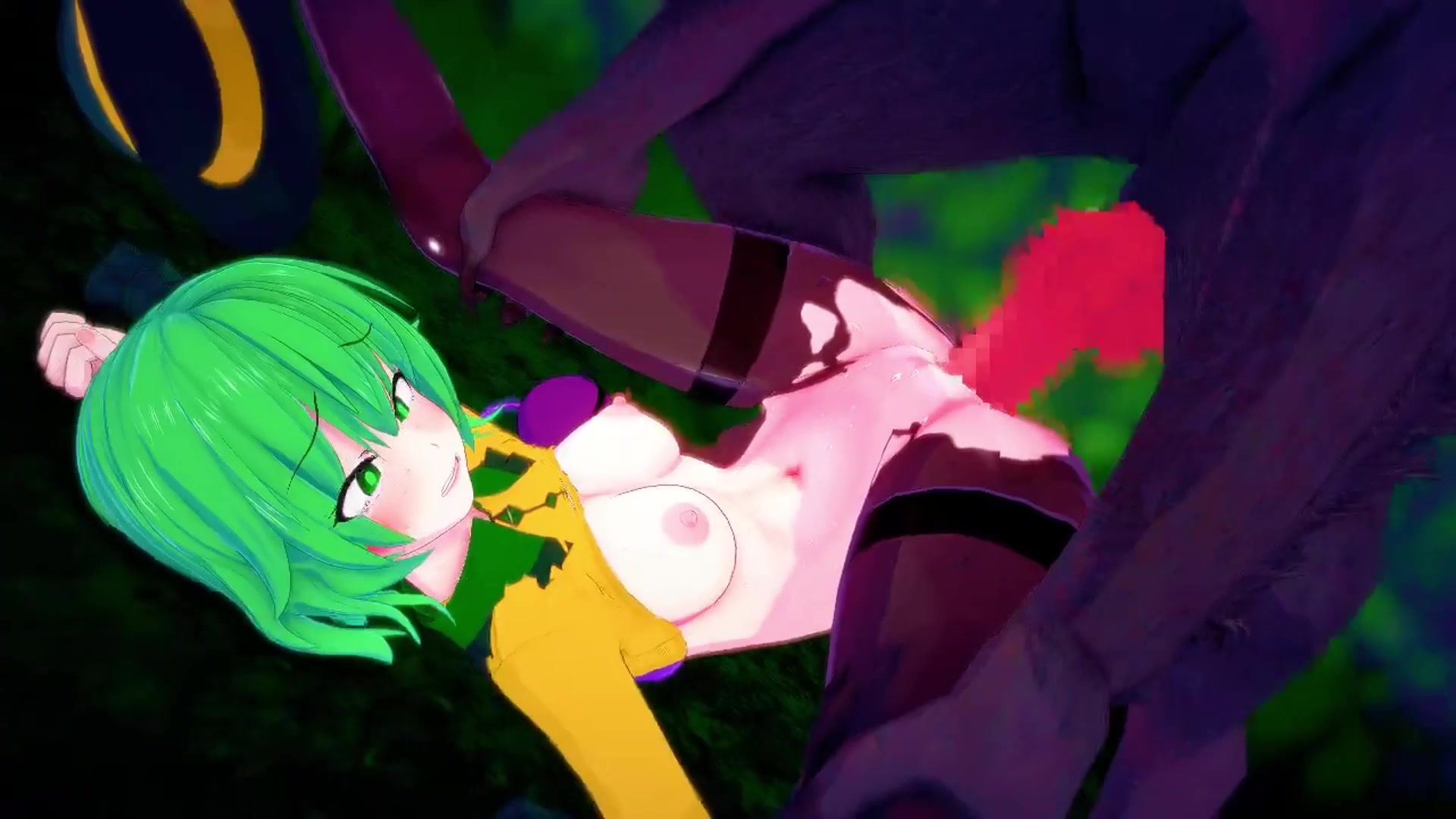 Fiesta de sexo con tentáculos futanari de touhou