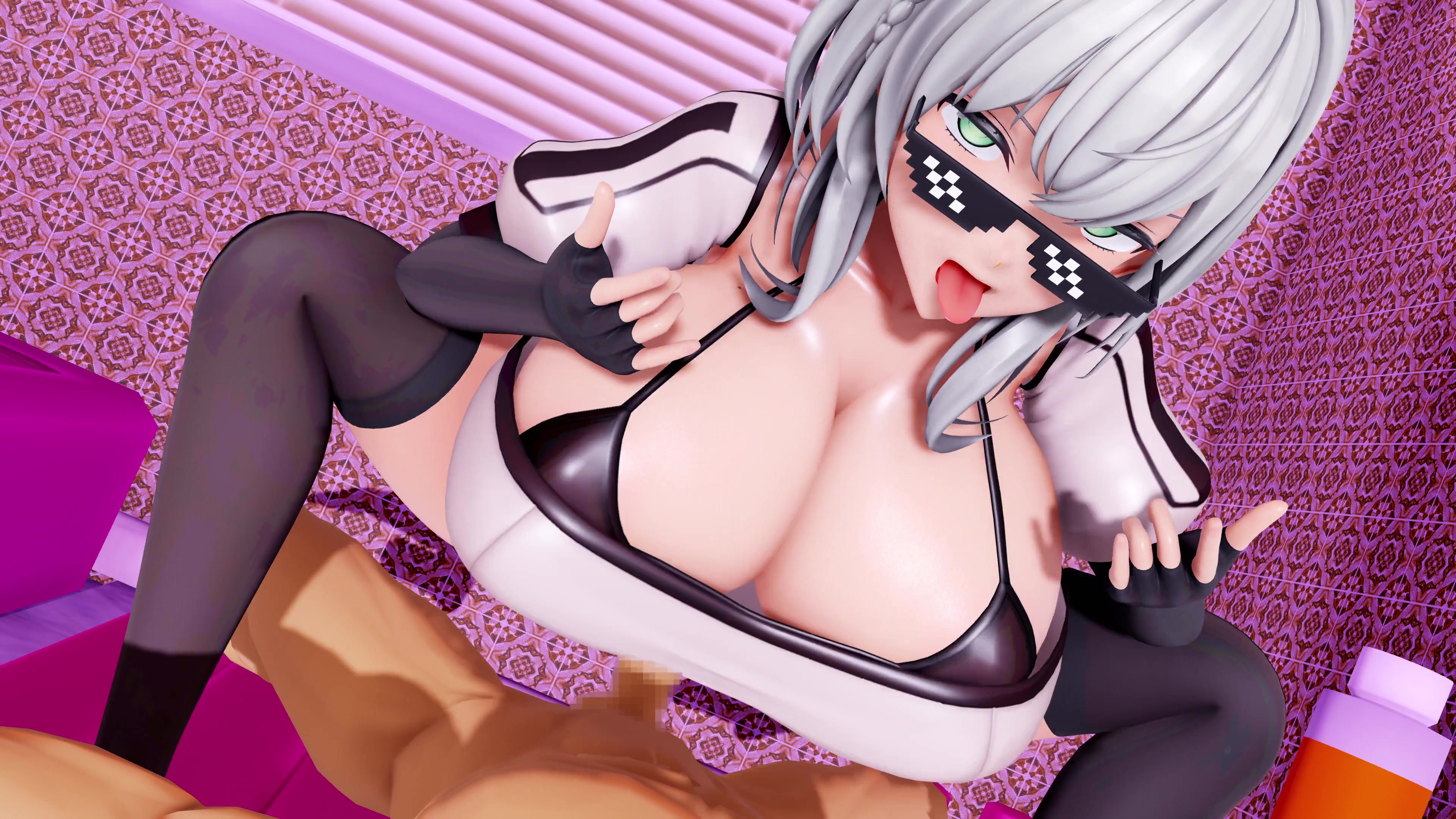 интенсивная движуха наездницы с сироганэ ноэль