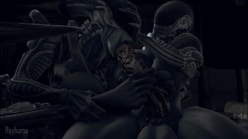 Xenomorph alien footjob and blowjob encounter