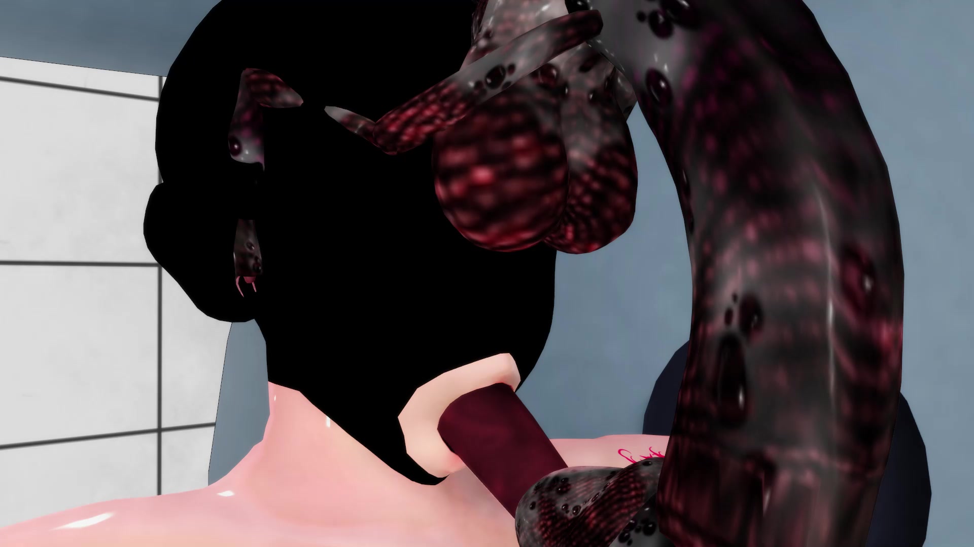 Colegial sexy ecchi futanari com trabalho de tentáculos