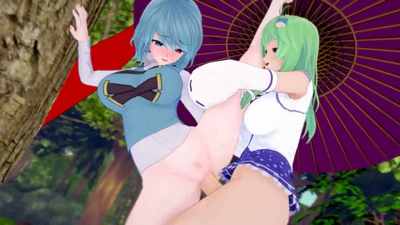 ふた早苗が小傘たたらを突く【東方奇妙倉庫】