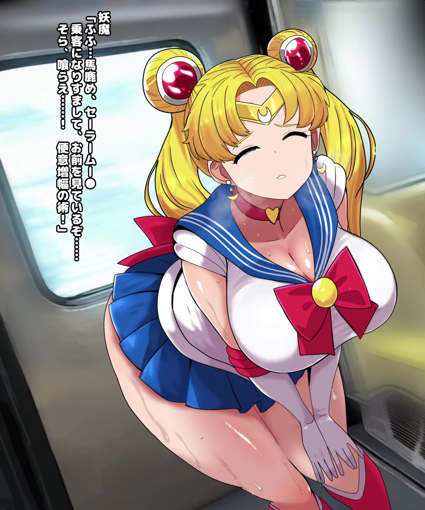 सेलर मून स्कूलगर्ल टेंटेकल फुटानारी एची ट्रेन डिफेकेशन