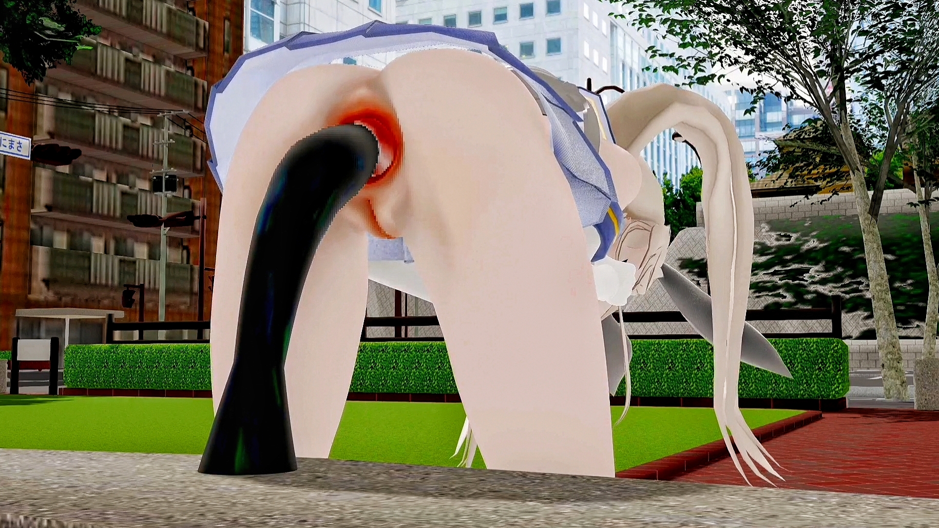 島風の激しいアナルオナニー