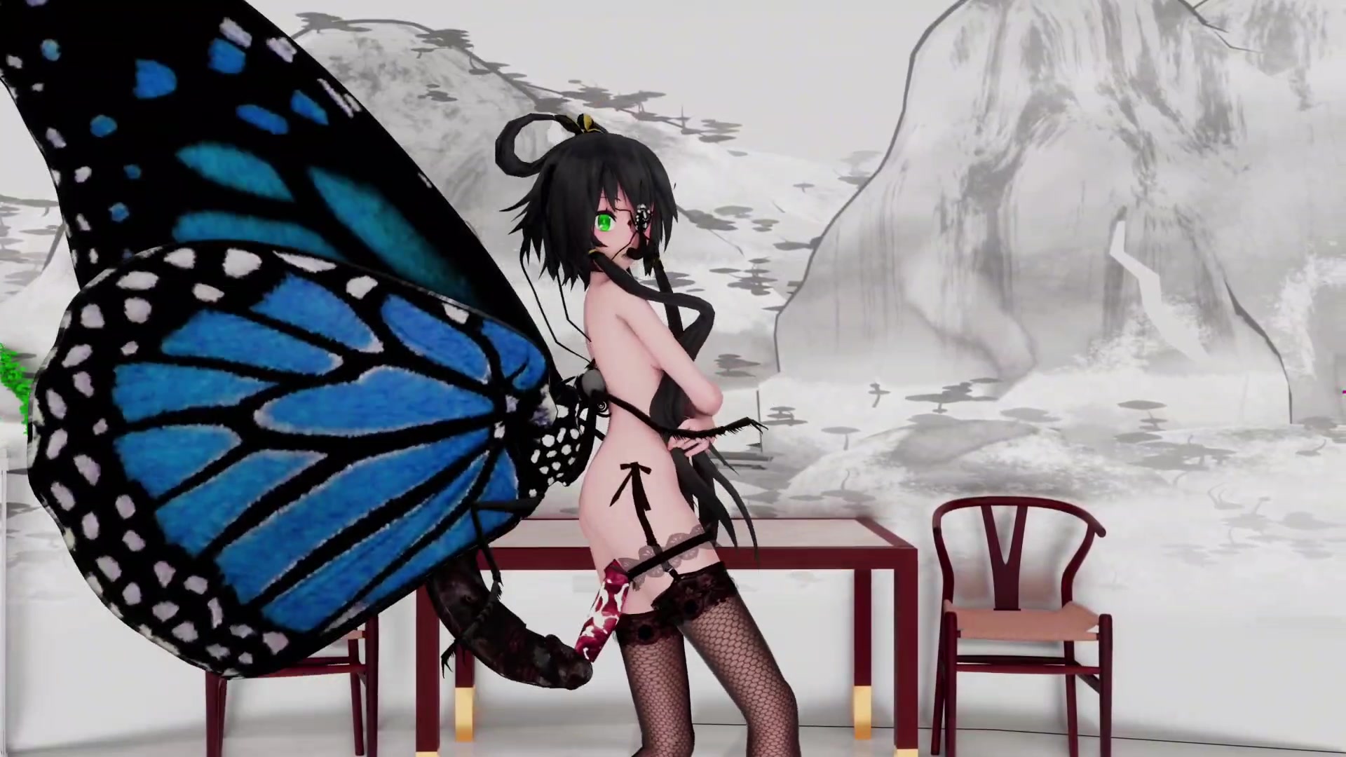 Tianyi’s naughty tentacle wiggle with insect schoolgirl futanari