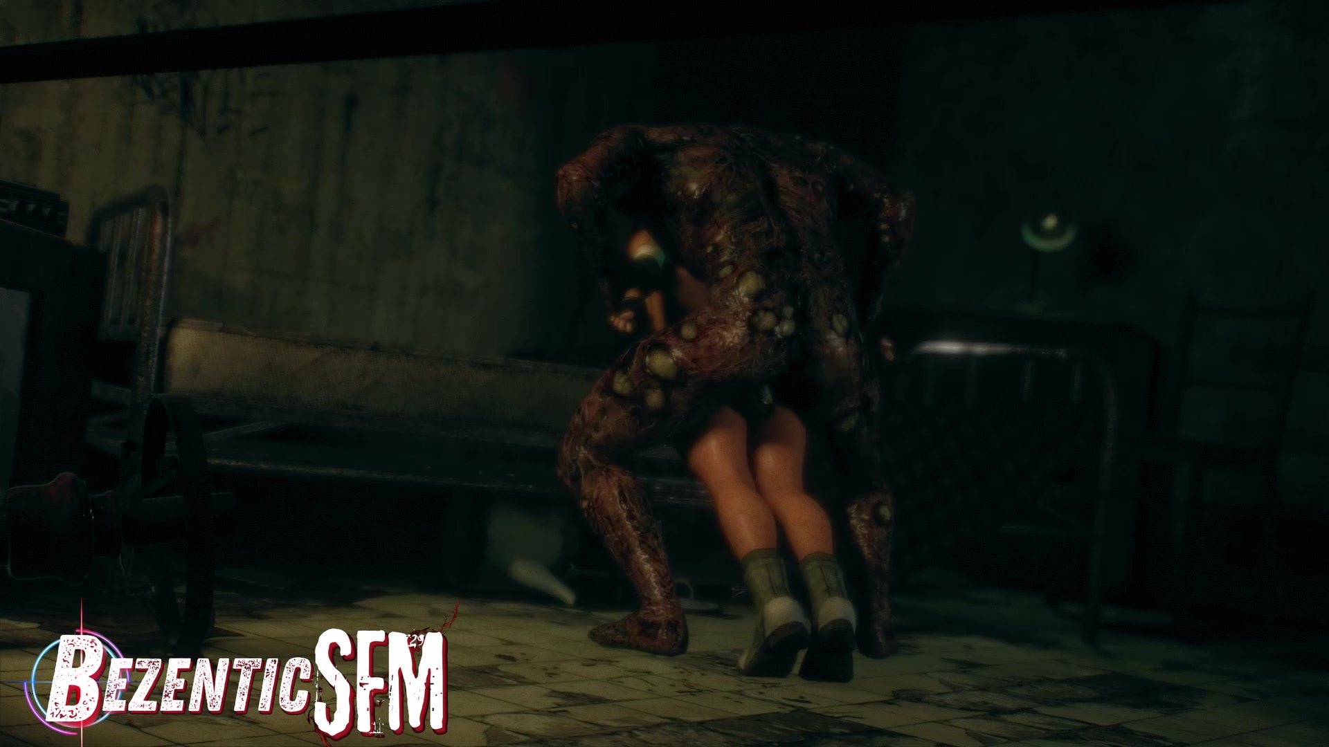 Cena erótica de colegial futanari com tentáculos