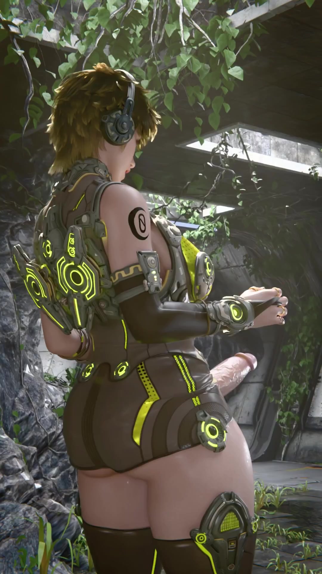 écolière futanari : pousse tentacule érotique