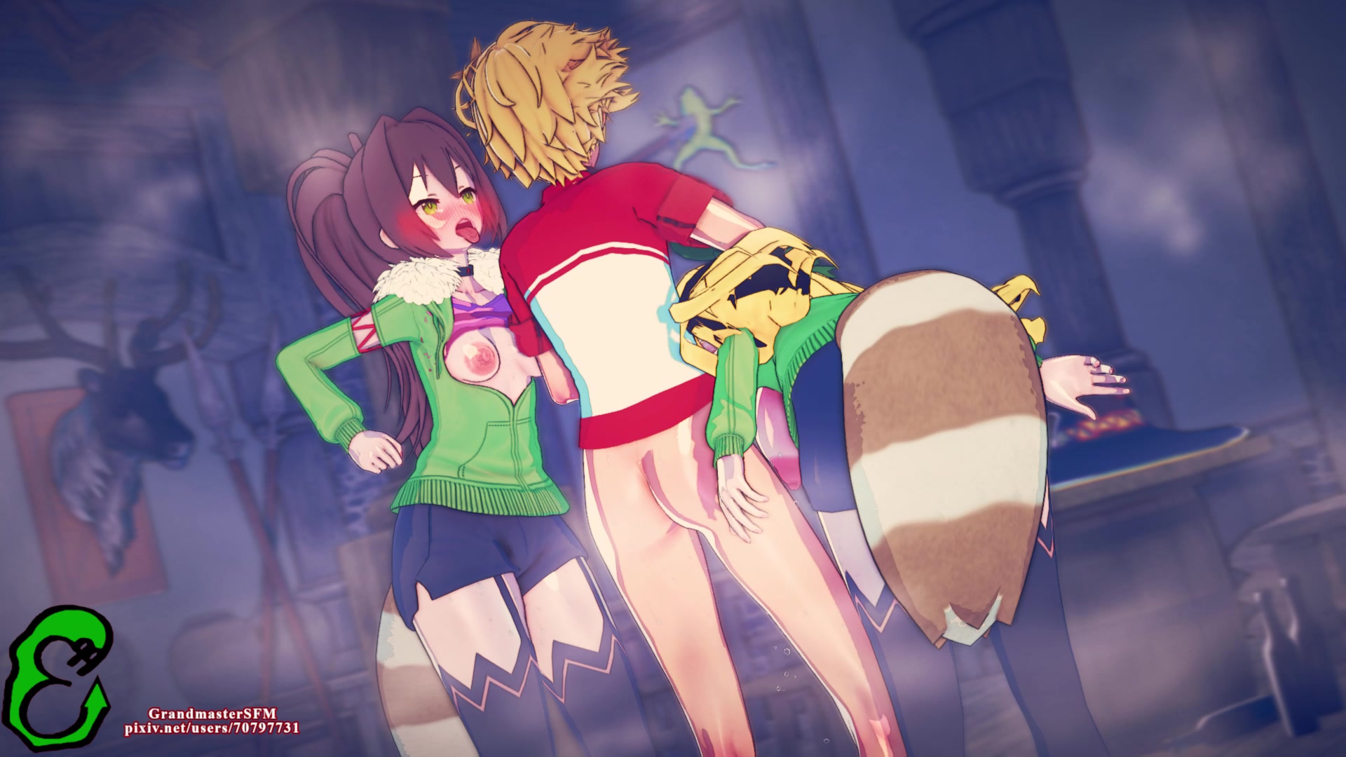 激しいエッチアクションが噛む