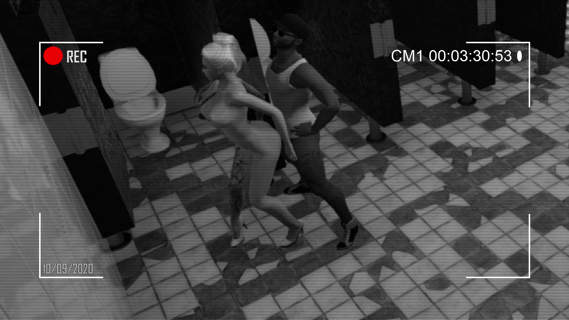 Caméra de sécurité du métro fille écolière tentacule futanari éroti...