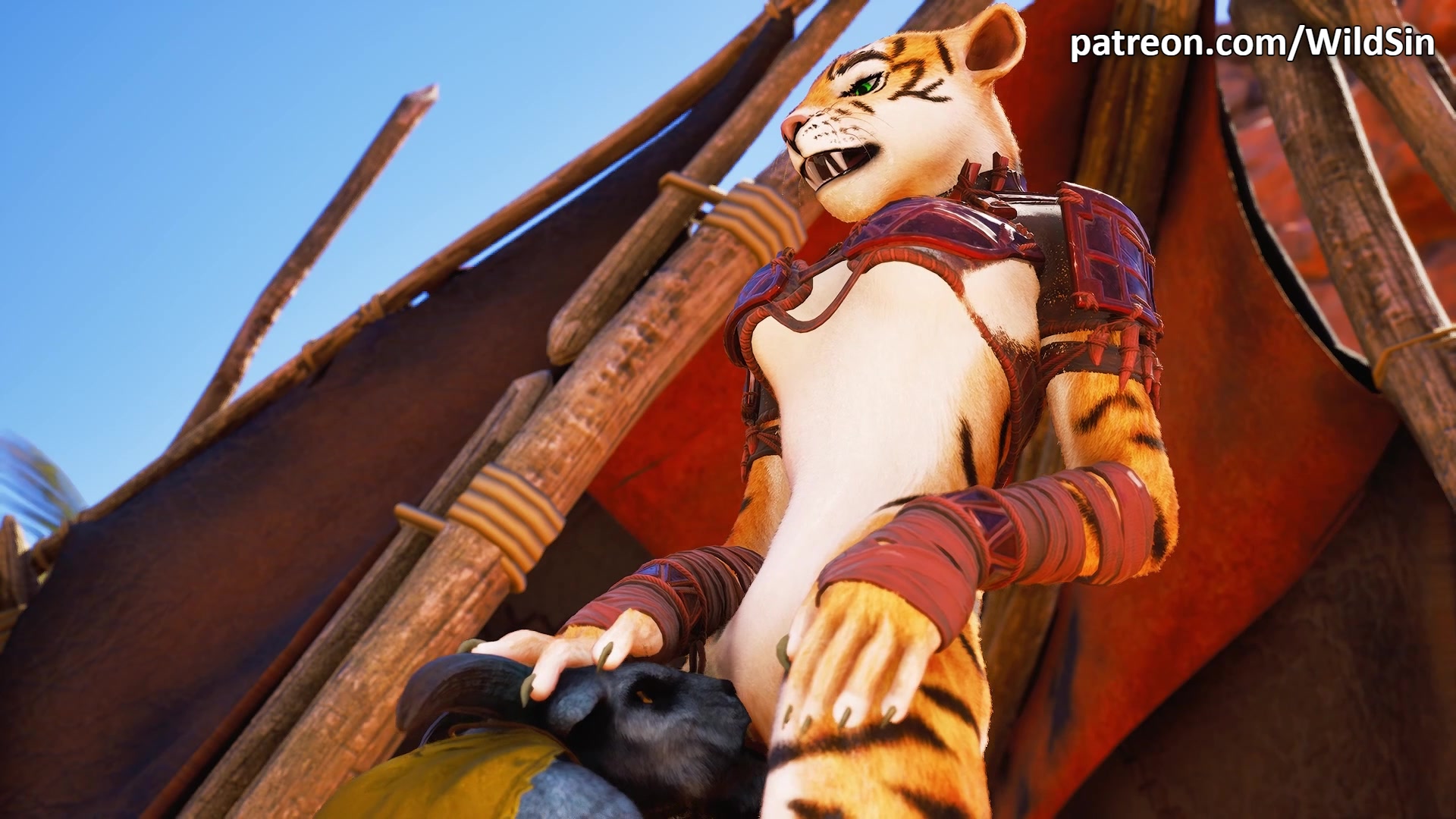 サテュロスの恋：踊る毛皮の虎娘、フェラアナル中出し