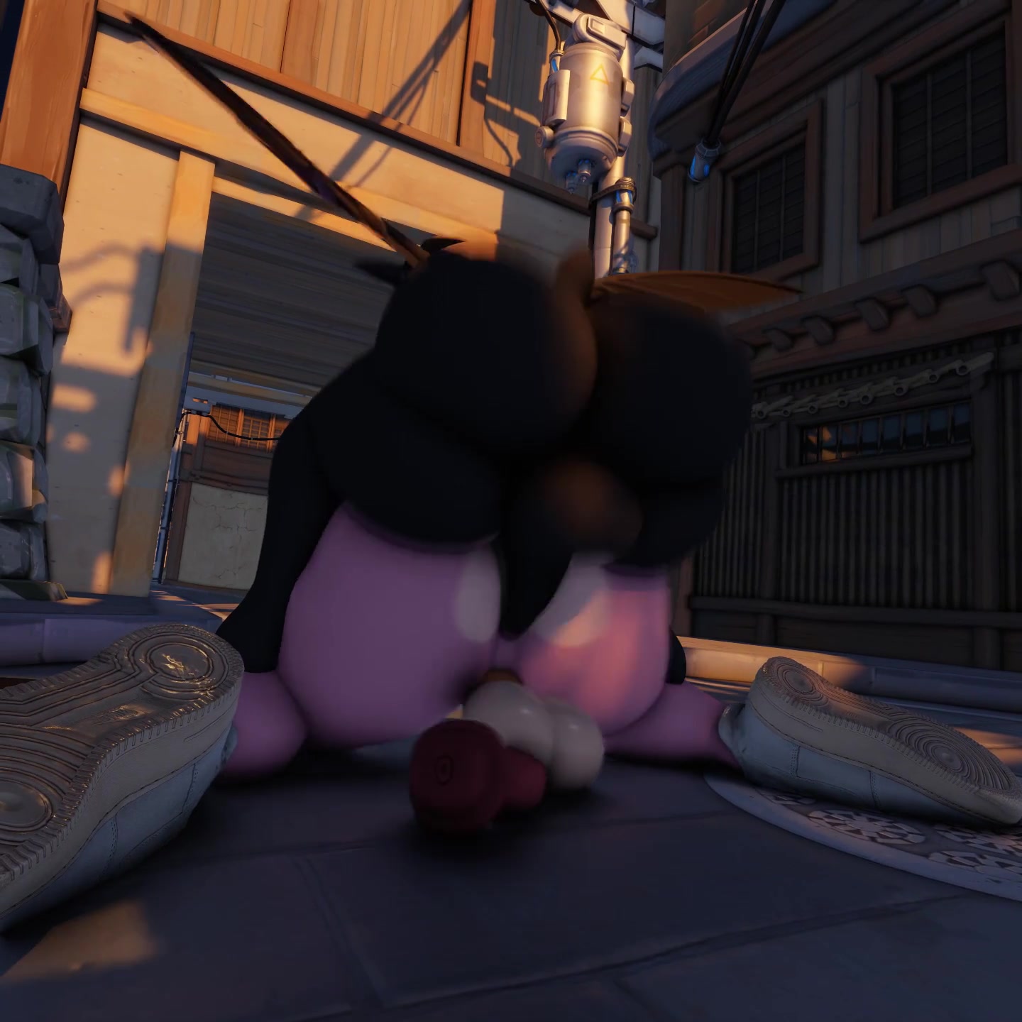 兽耳伪娘在小巷交配