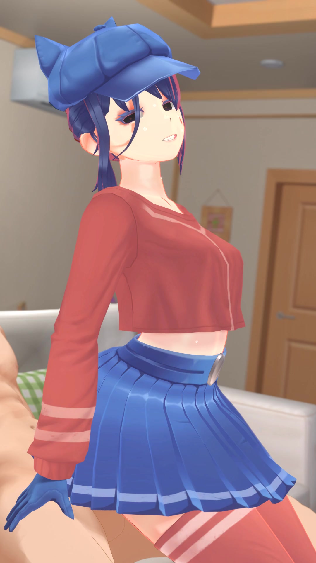 Kalte brünette reitet rückwärts