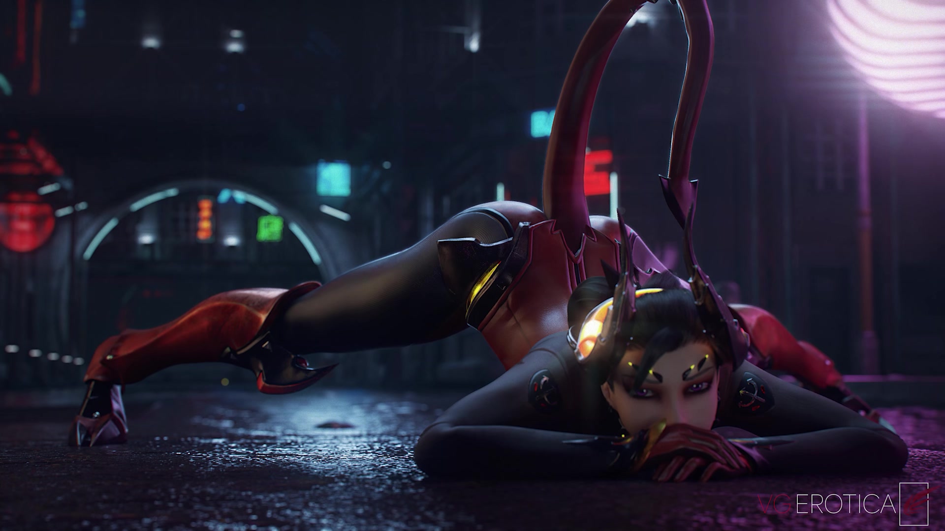 Mercy de overwatch, futanari tentáculo linda