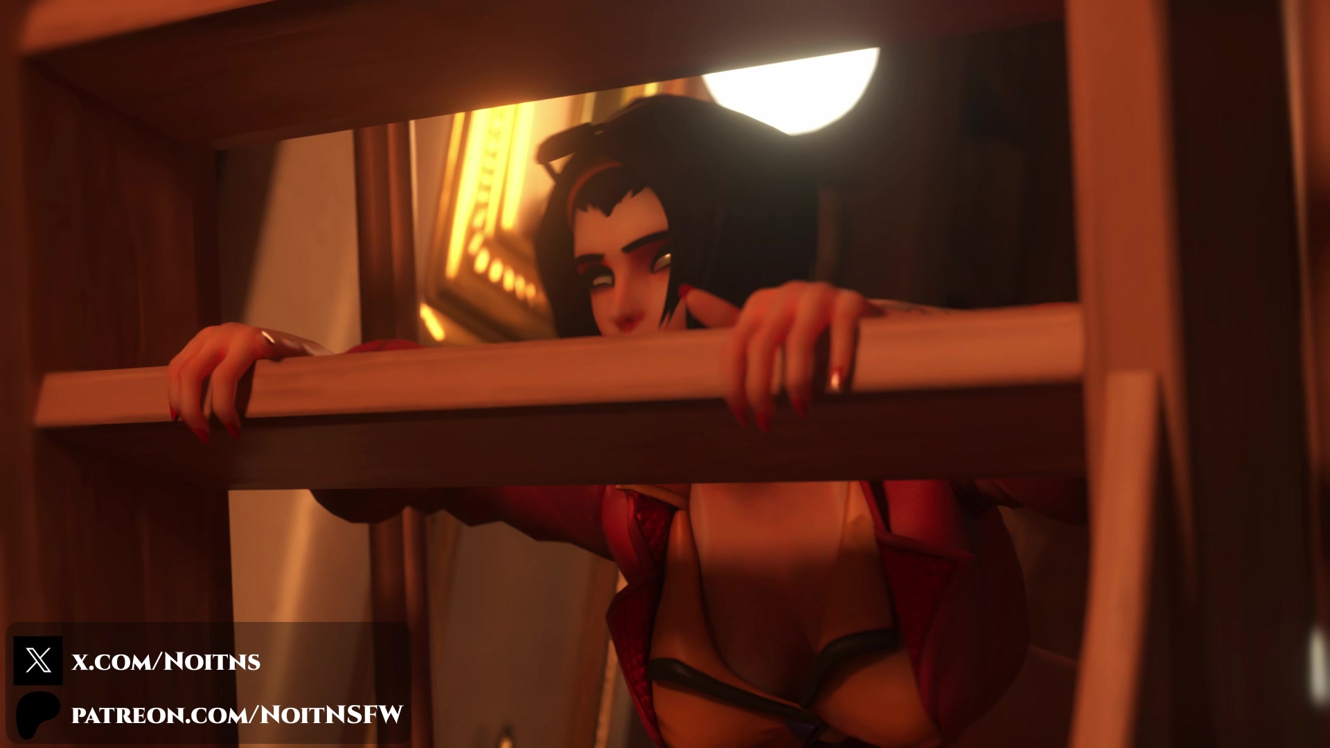 Ashe em uma biblioteca travessa cena de cachorro