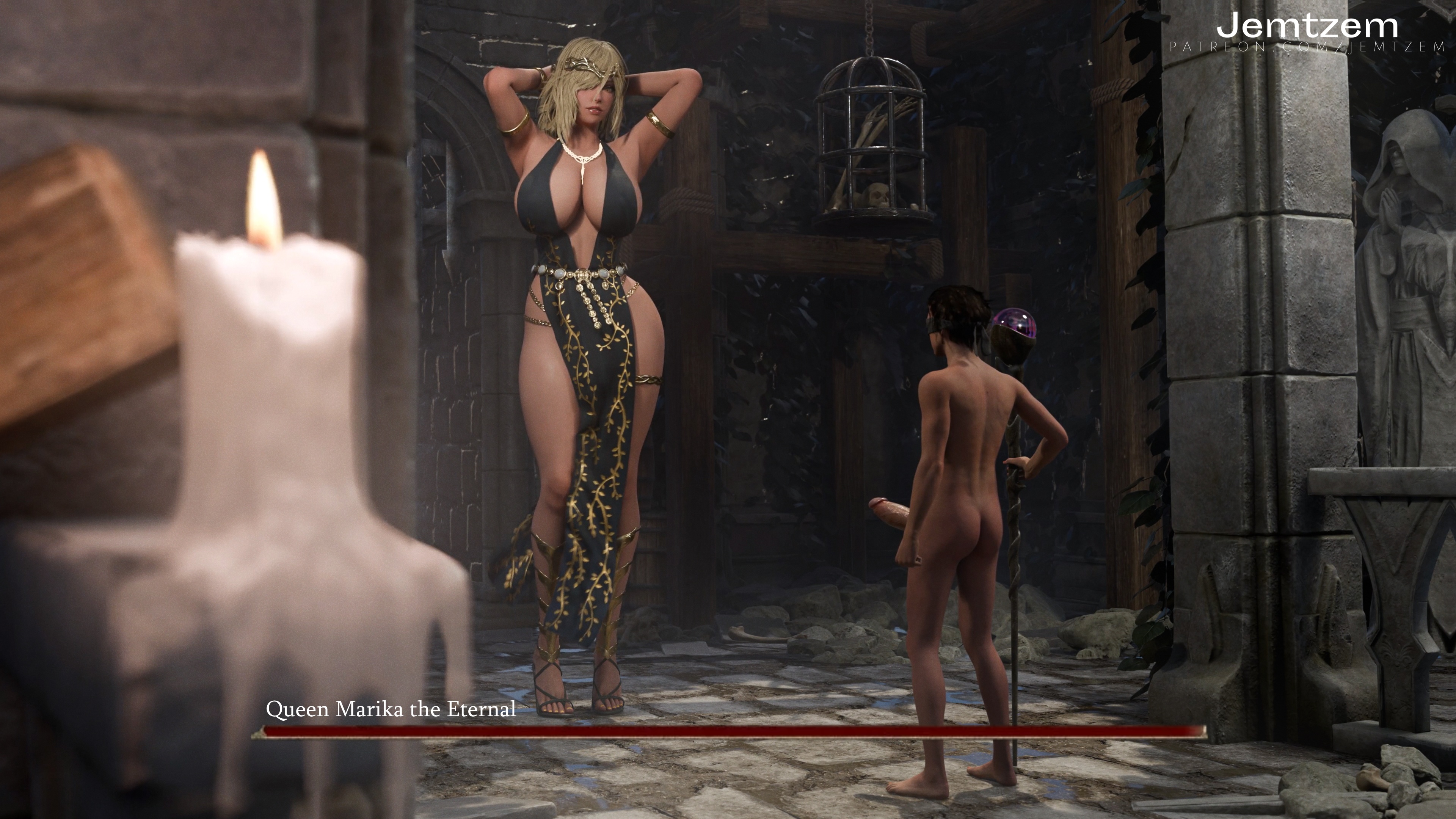 Reina marika vs empañado en écchi futanari tentáculos