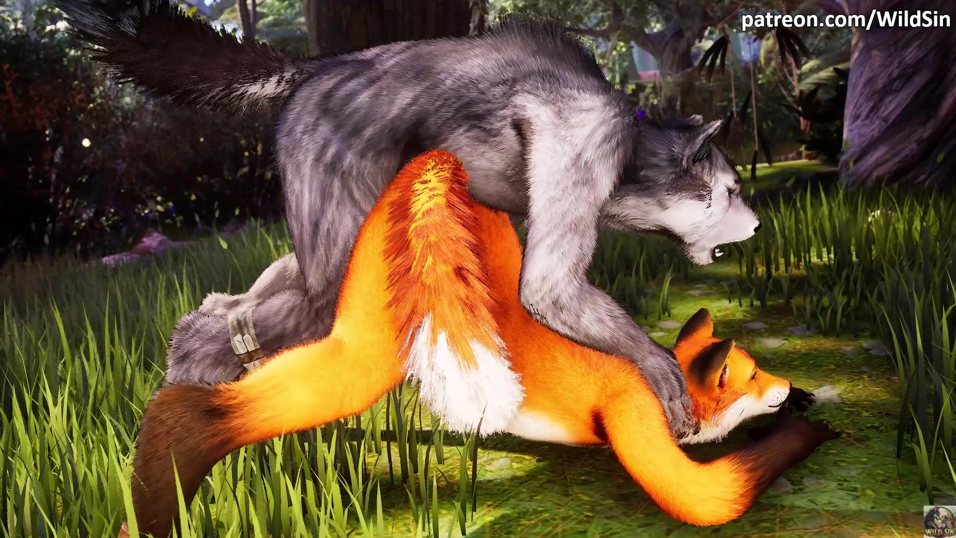 Werewolf fox girl forest fuck