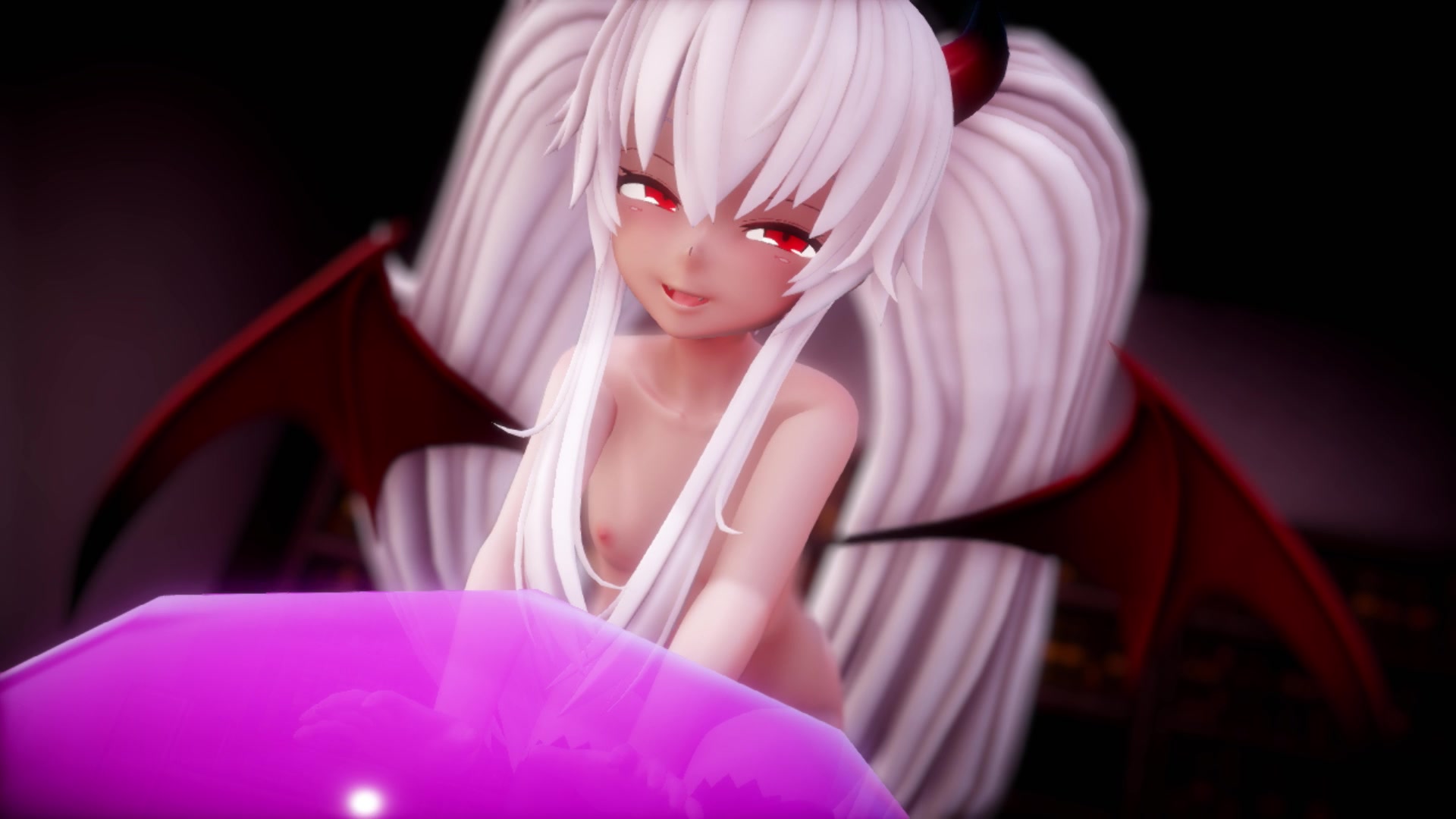 Futanari-schulmädchen mit grimmigem aloe & tentakeln auf balanceball