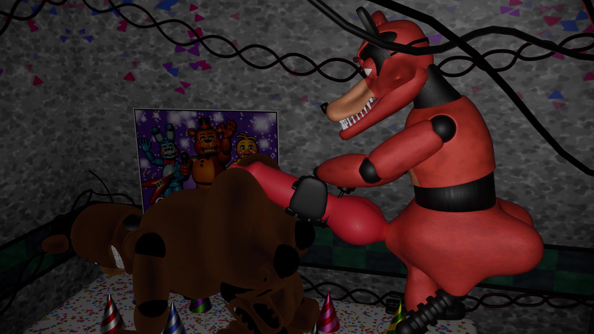 弗雷迪和福克西玩得开心