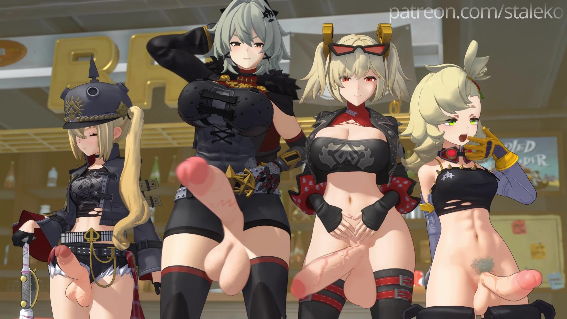 Biker-mädels präsentieren ihre kraftstoffpumpen