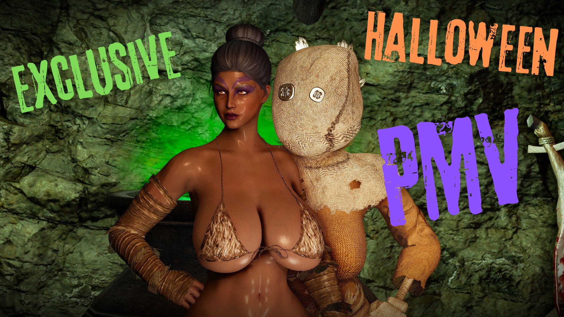 Halloween schoolgirl tentacle futanari ritual