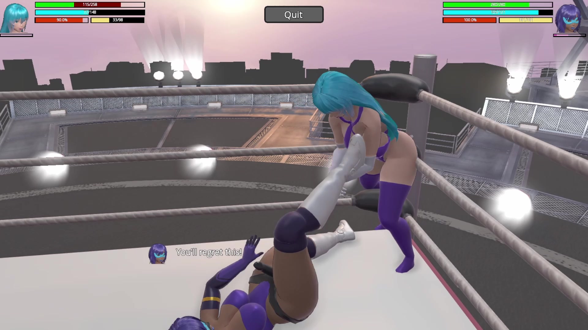 ふたなり女子校生触手エッチ窒息バトル