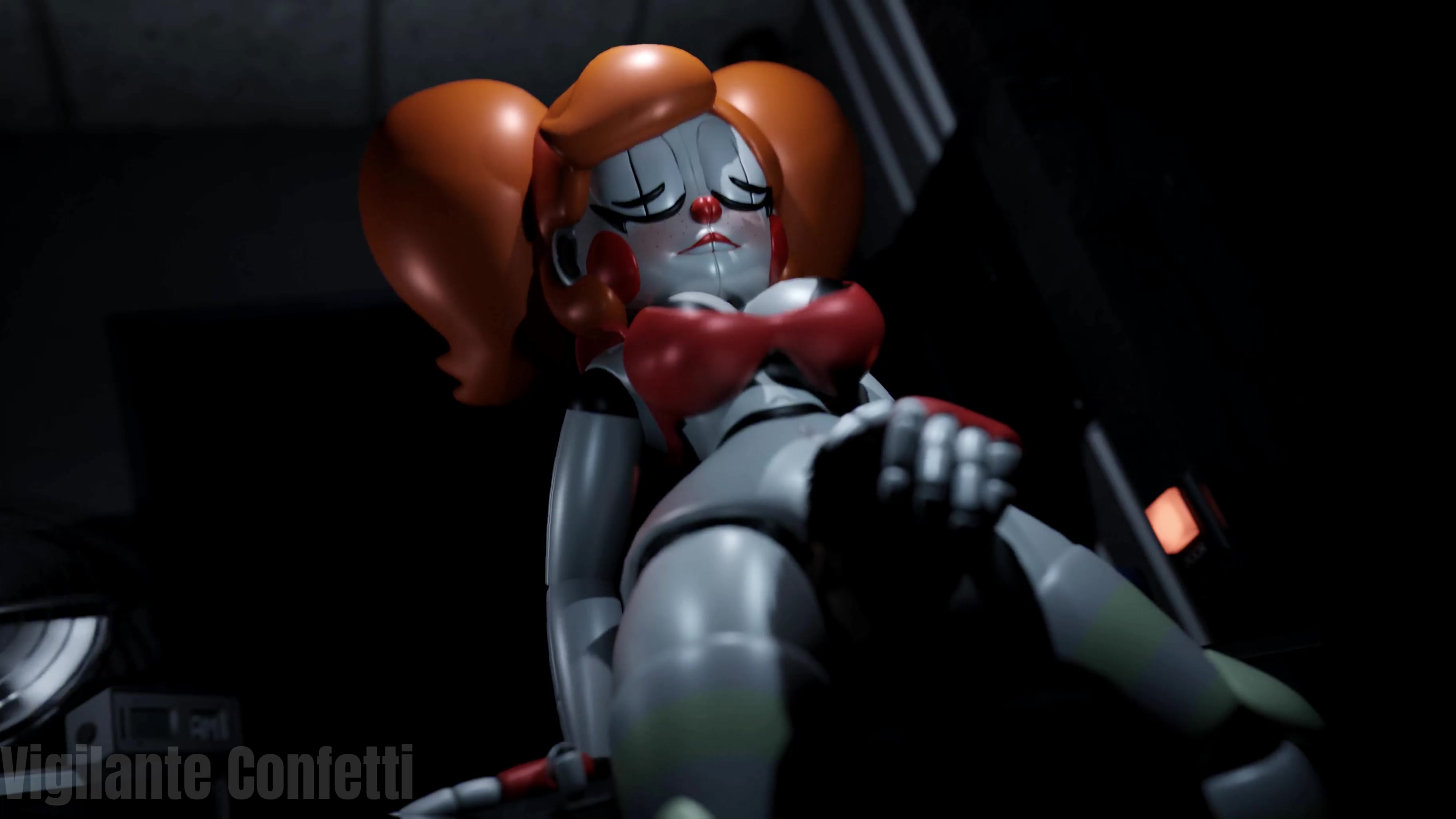 Caluroso circo verano bebé comiendo coño vigilante confeti