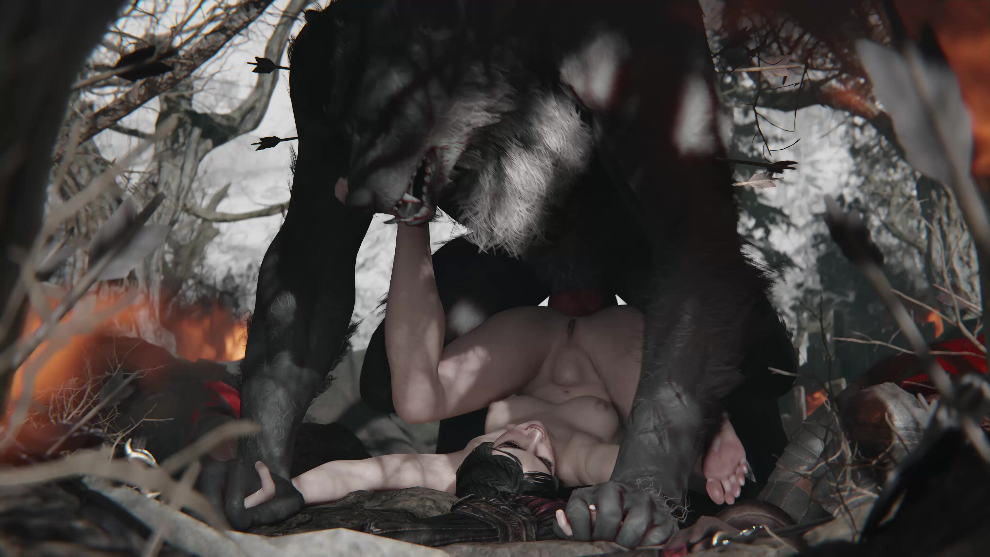 Serana 4k en futa loup-garou avec tentacules écchi