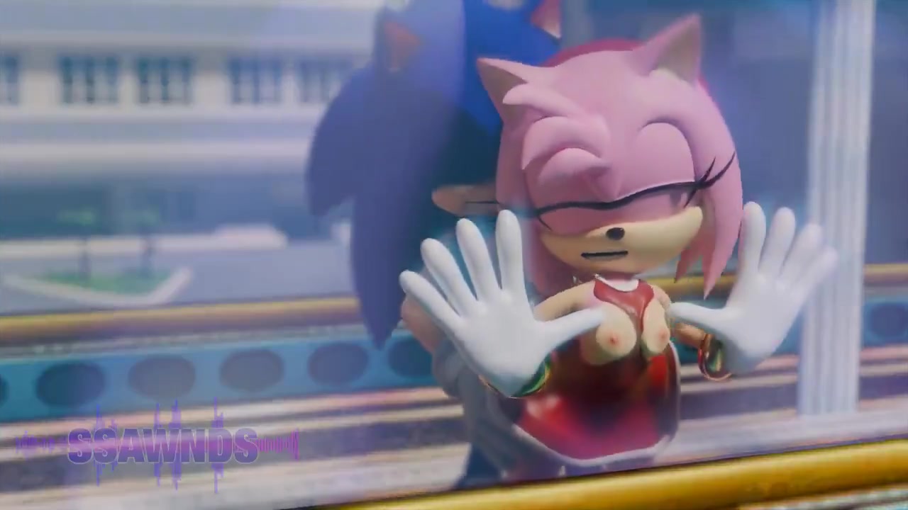 Sonic clavando a amy contra el cristal