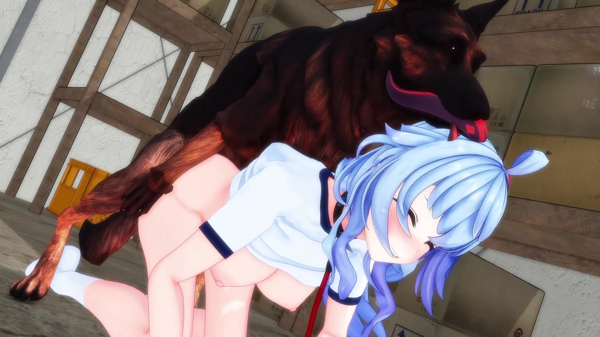 Acasalamento de ganyu como cachorro em genshin