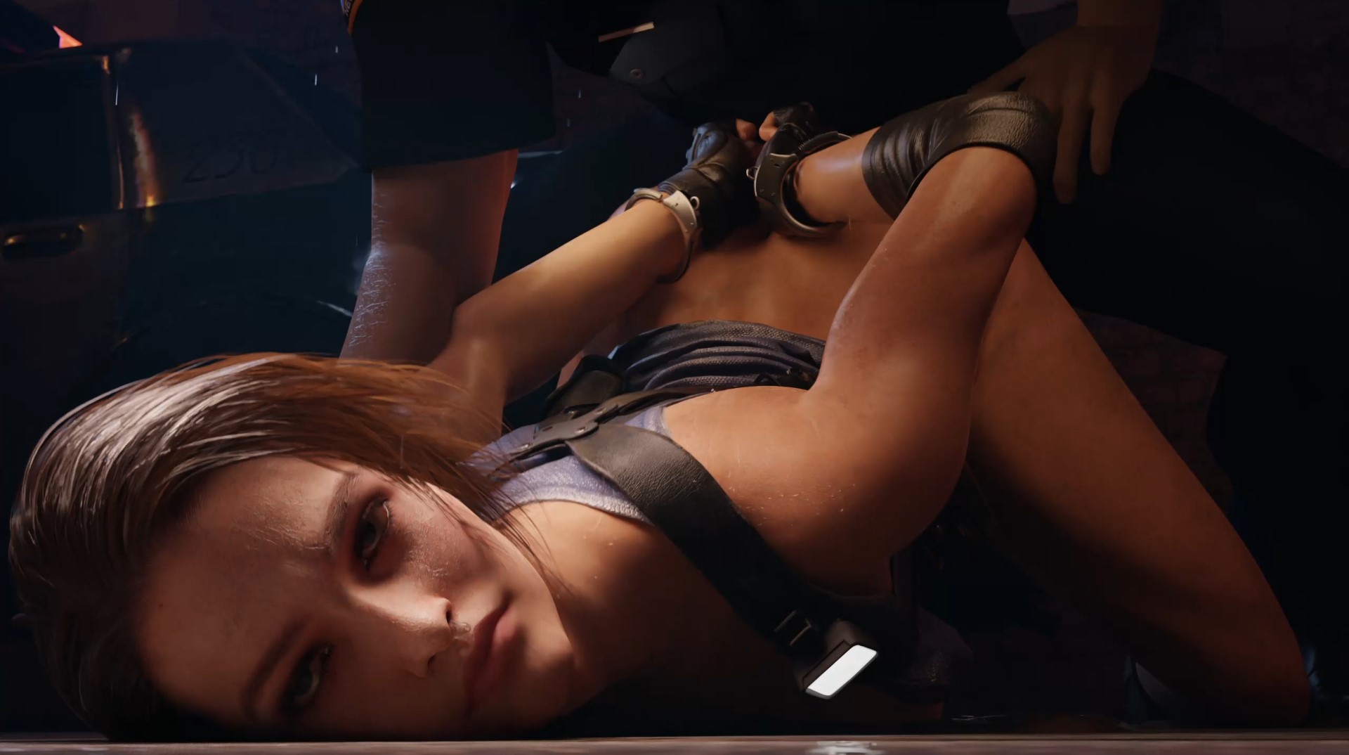 Jill rain menottée par une écolée futanari tentacule