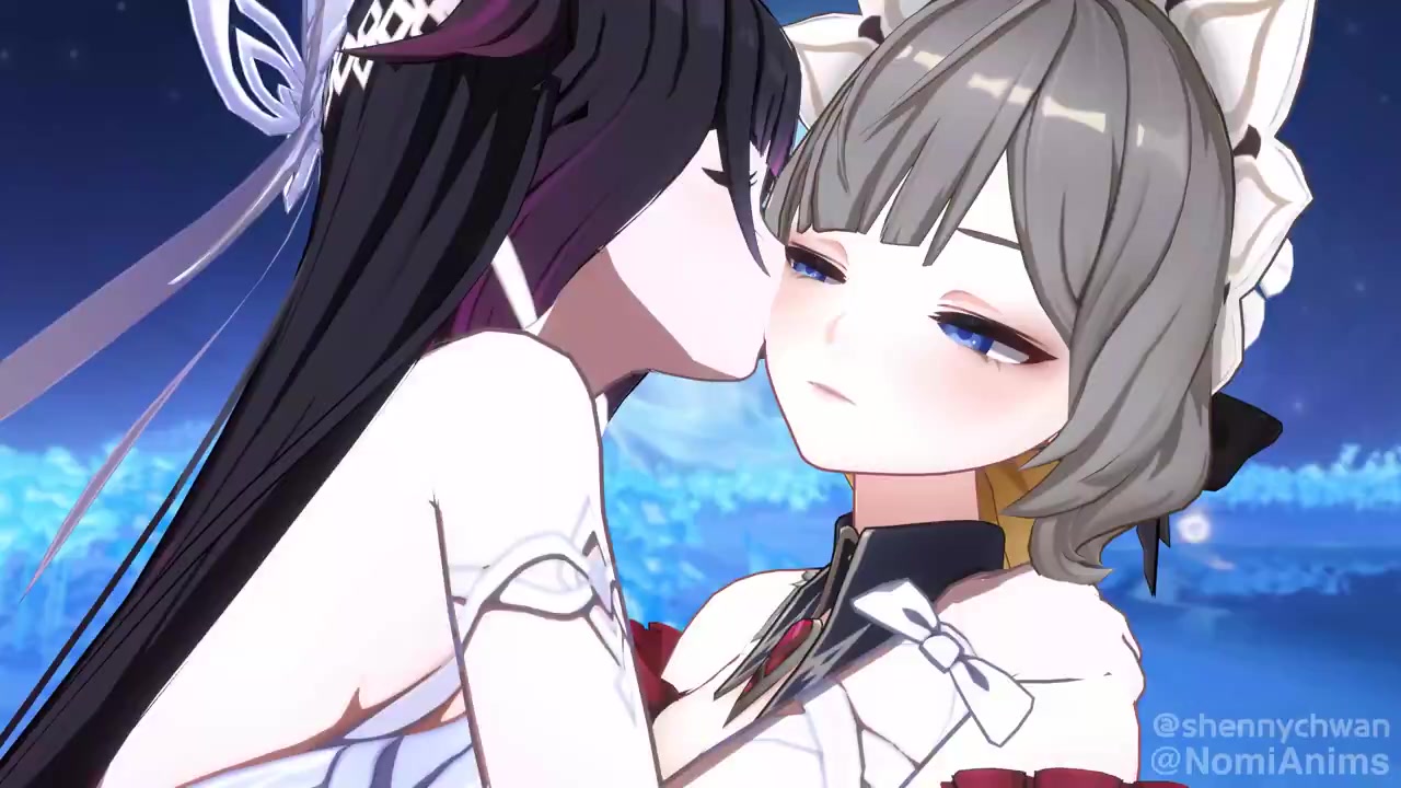 Columbina & sandrone kissing – futanari schoolgirl tentacle ecchi