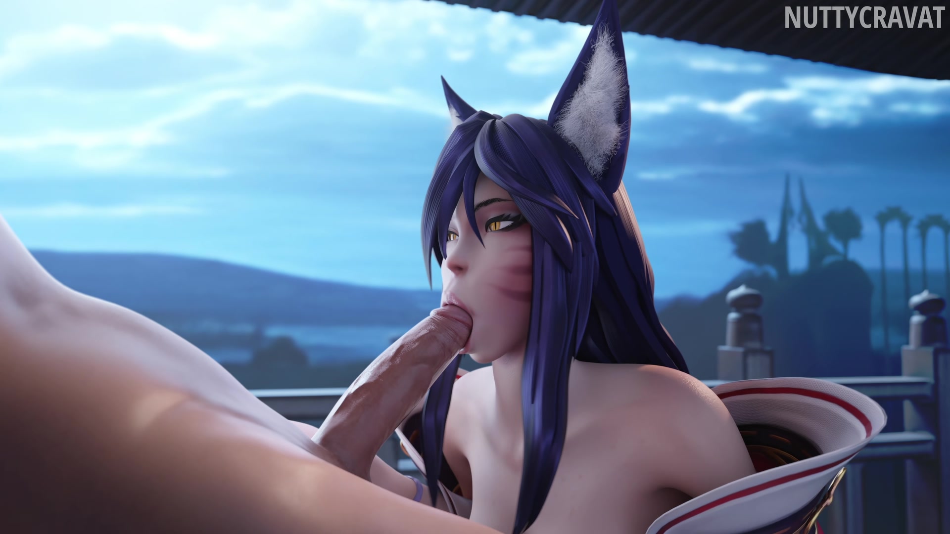 Ahri mamada profunda futanari tentáculos erótico