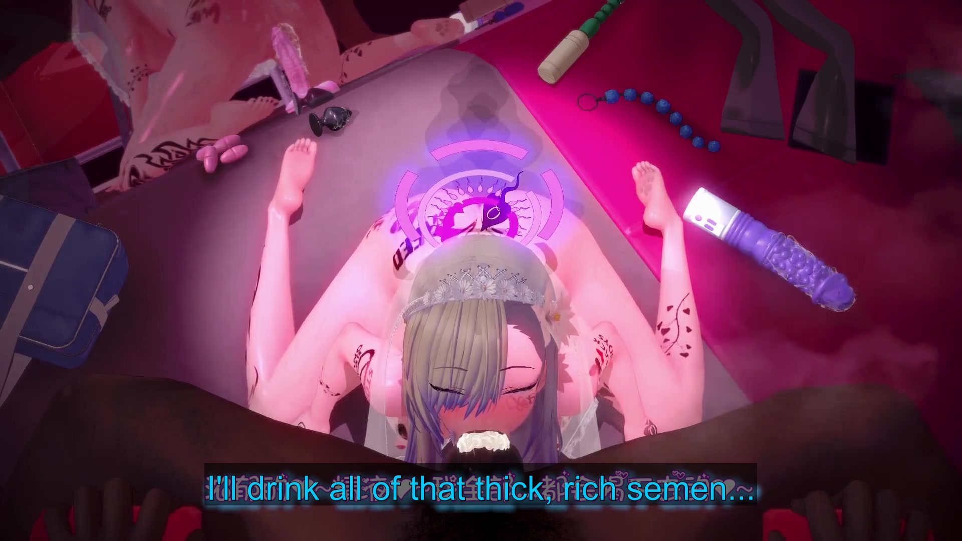 Qos 一之瀬アスナ：女子校生触手ふたなりエッチ犬仕え